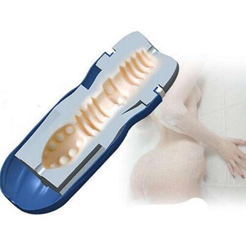 Men\s Realistic Silicone Masturbator Cup Sex Toys Rubber Massager Aircraft Cup Discreet design makes easy hide sex toys for men