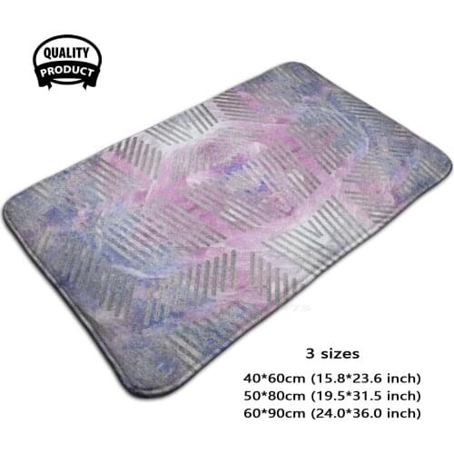 Silver Pattern On Charoite Mineral Texture Soft House Family Anti-Slip Mat Rug Carpet Charoite Silver Luxury Shell Geometric