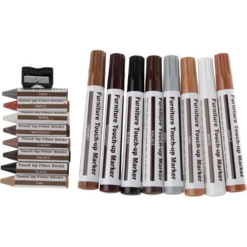 17Pcs/Set Furniture Repair Kit Markers Filler Sticks Floor Furniture Scratches Paint Pen Wood Composite Repair