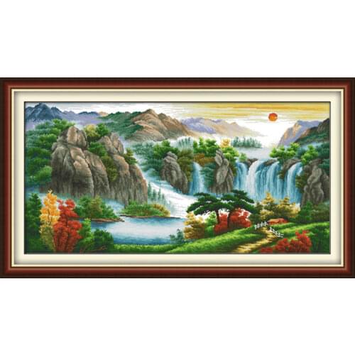 High mountains cross stitch kit 18ct 14ct 11ct count printed canvas stitching embroidery DIY handmade needlework