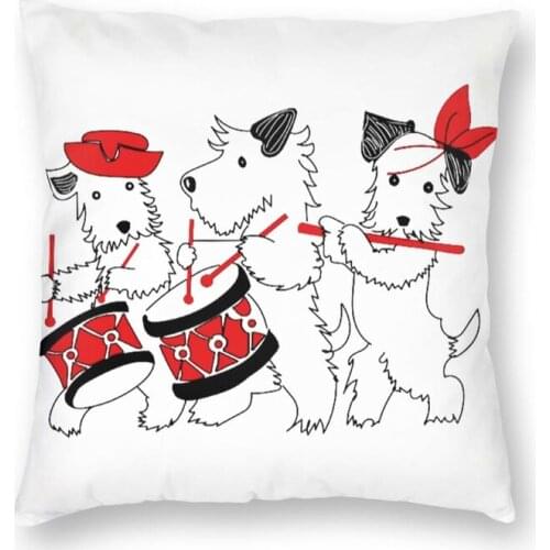 Scotty Dogs Cushion Cover Double-sided Print Scottish Terrier Floor Pillow Case for Living Room Cool Pillowcase Home Decoration