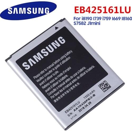 Original Samsung Battery For J1mini SM-J S7562 S7560 S7572 S7580 i8190 S7566 S7568 I739 i759 I669 I8160 S7582 EB425161LU 1500mAh