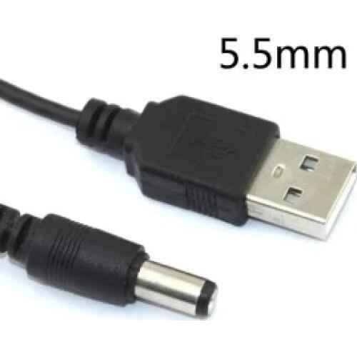 USB 2.0 A Type Male To DC5.5mm*2.1mm Power Plug Barrel Connector 5V Cable 12 Copper core 80cm length