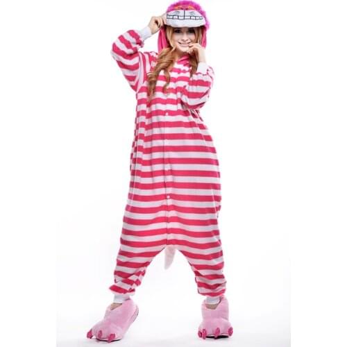 Cheshire Cat Unisex Adult Pajamas Cosplay Onesies Cartoon Adult Onesie Animal Sleepwear Pyjamas Christmas Halloween Costume