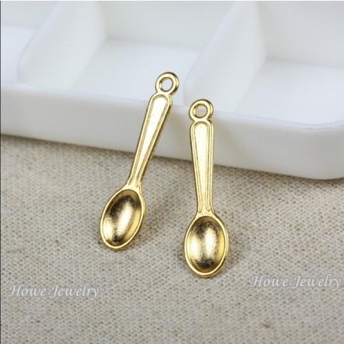 25pcs pendant Spoon gold color alloy Pendant european Style jewelry findings C036