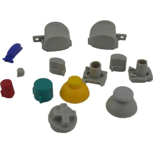 Full set ABXY Keypads Buttons for Game Cube replacement for N-G-C controller Joystick Thumbstick Cap