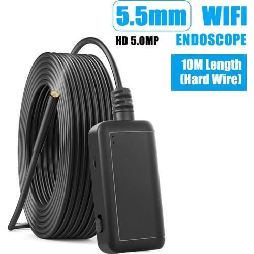 5.5mm Industrial Wifi Endoscope F220 WiFi Borescope Inspection Camera Built-in 6 LED IP67 Waterproof for iOS/Android Smartphones