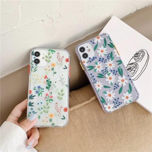 Flowers Colorful Shockproof Casing for iPhone 12 Mini 11 Pro Max SE 2020 XS XR X 7 8 Plus Case Clear Phone Camera Protect Covers