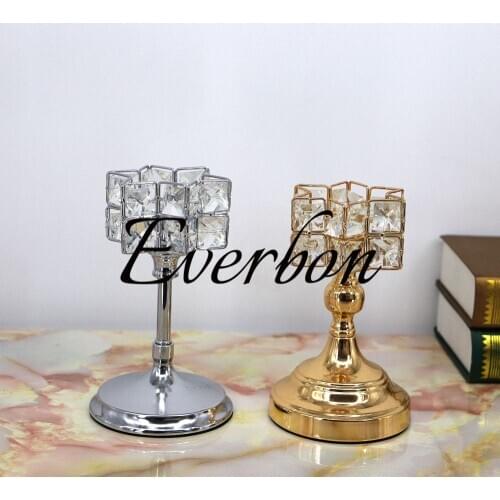Wedding candle holders gold/silver crystal bowl glass 10 cm tealight candle stand home decoration candy bar party supplier
