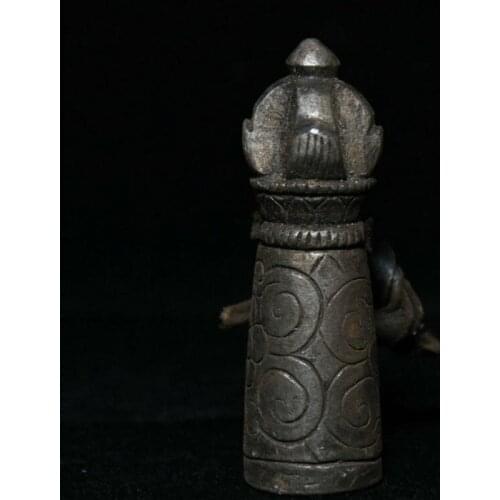 Tibet Buddhism Tiantie Iron Lama Master Seal Stamp Signet Statue Amulet Pendant Statues for Decoration Collection Ornaments