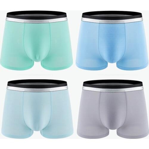 5 Pcs/Lot New Ultra-Thin Mens Underwear Ice Silk Undies Breathable Seamless Antibacterial Boxer Briefs Trendy Men Underpants