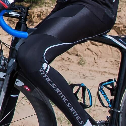 Santic Men Cycling Pants Refective Bike Pants MTB Riding Bicycle Quick Dry Breathable Spring Autumn Cycling Pants Mesh Back