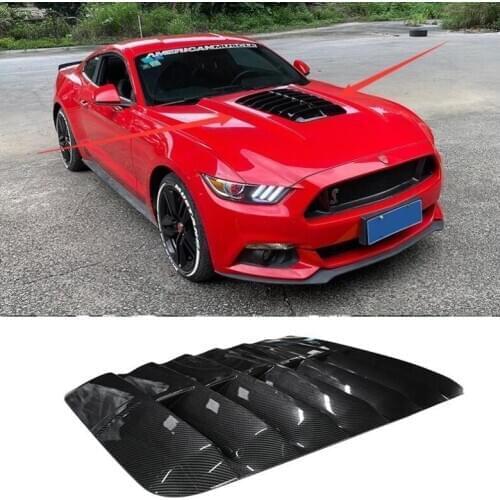 High quality ABS Black & Carbon Fiber Front Bumper Engine Hood Vent Cover Machine Cover Fits For Ford Mustang GT500 2015-2020