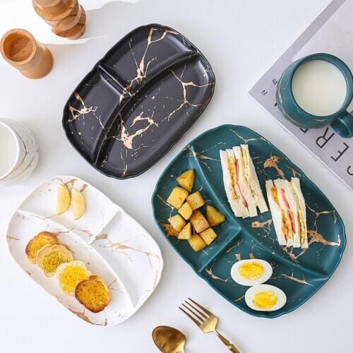 Japanese ceramic dessert fruit grid breakfast plate home dining plate coffee milk cup ceramic plate set