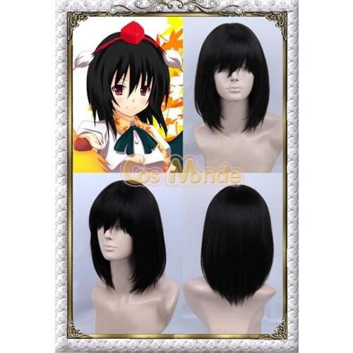 Japan Anime Touhou Project Syameimaru Aya Cosplay Wig + Wig Cap
