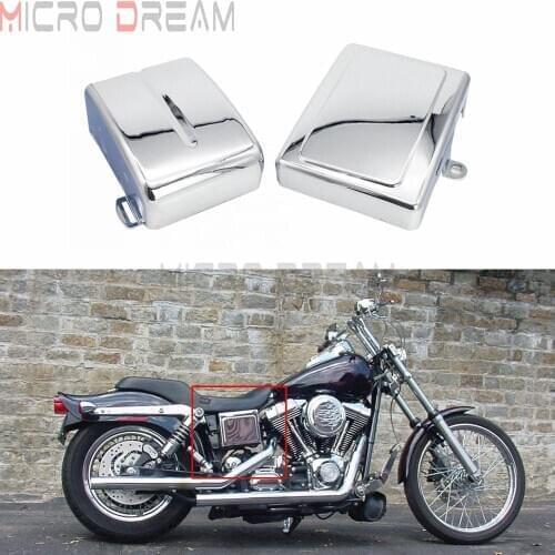 For Harley Dyna Low Rider Fat Bob Switchback FLD FXD 2012-2017 Battery Guard Left Right Side Frame Panel Cover Super Wide Glide