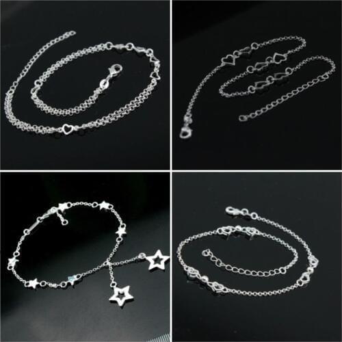 Women Ladies Anklets Foot Chain Heart Star Statement Gift Ankle Bracelet Chain Crystal Foot Jewelry Gift