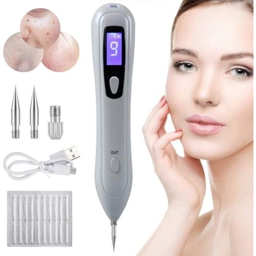 LCD Face Skin Dark Spot Remover 9 Level Mole Tattoo Removal Laser Plasma Pen Machine Facial Freckle Tag Wart Removal Beauty Care