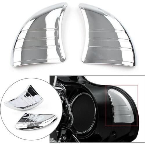 1Pair Chrome Motorcycle Tri-Line Inner Fairing Mirror Cover Plugs for Harley Touring Glide 2014 2015 2016 2017