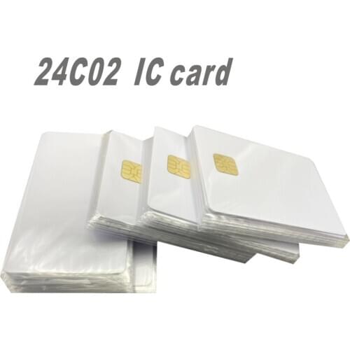 ISO 7816 White AT24C02 Chip contact Smart IC Card with 2K EEPROM Memory For Access Control System 10pcs