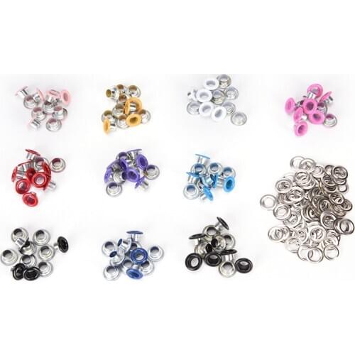 100pcs 3mm 4mm 4.5mm Metal eyelets For Scrapbooking DIY embelishment garment clothes eyelets Scrapbook Eyelet Random Mixed Color