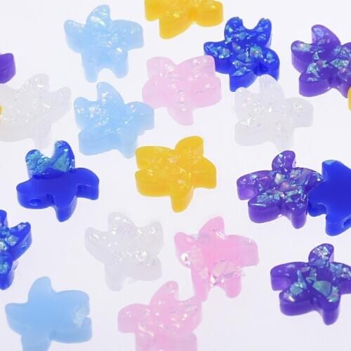10x11.5mm Artificial Opal Hamsa Resin Starfish Opal Beads 20Pcs