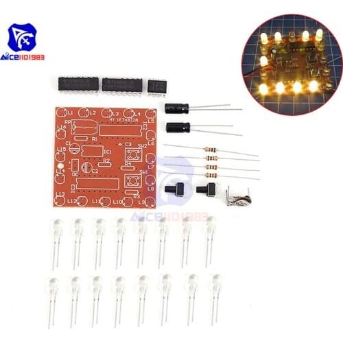 Diymoe NE555 74HC595 16 Channel 16 Bit LEDs Water Flowing Light Module DIY Kit Welding Learning Kit for Arudino