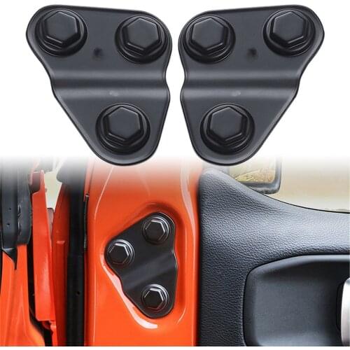2Pcs Car Door Screw Protector Cover Trim Black For Jeep Wrangler JL JLU JT 2018 2019 2020 2021 Accessories