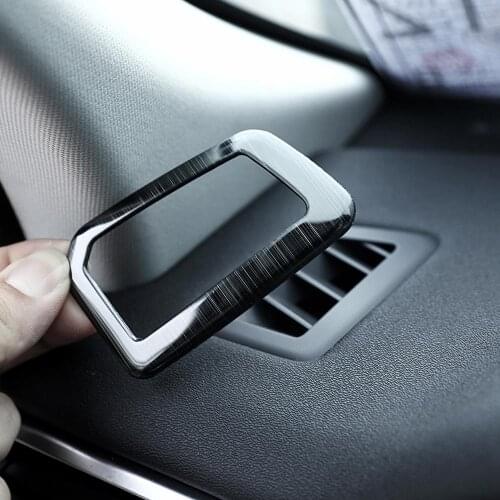 2pcs Stainless Steel Black Brushed Dashboard Air Conditioning Vent Outlet Frame Trim Kit for Land Rover Discovery Sport 2015-18