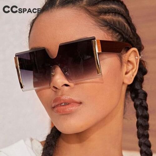 49548 Rimless Square Oversized Sunglasses Fashion Men Women Shades UV400 Vintage Glasses