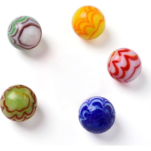 5PCS/Set 16MM Glass Ball Cream Console Game Pinball Small Marbles Pat Toys Parent- Child Beads Bouncing Ball