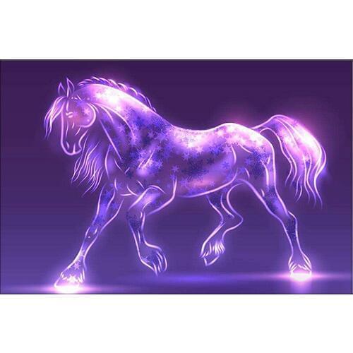 5D DIY Diamond Painting Colorful Horse Cross Stitch Full Drill Pattern Resin Diamond Embroidery Diamond Mosaic Home Decoration