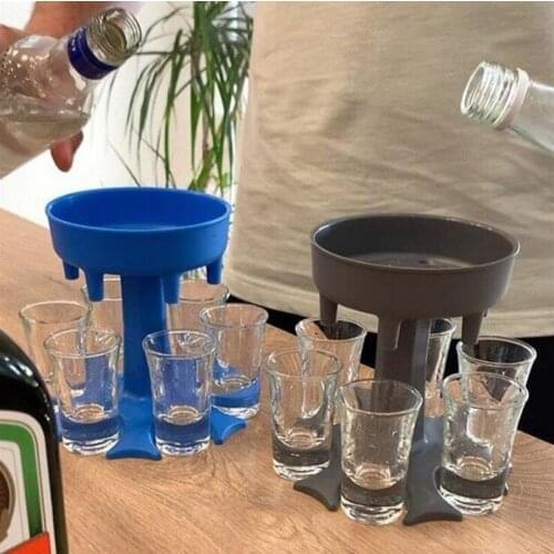 6 Shot Glass Dispenser and Holder Liquor Divider Party Pouring Wine Drink Holder