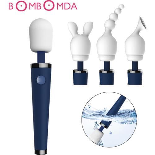 9 Speed Magic Stick AV Massager Dildo Clitoris Vibrators With 3 Headgear G spot Stimulator Female Masturbation Sex Toy For Woman