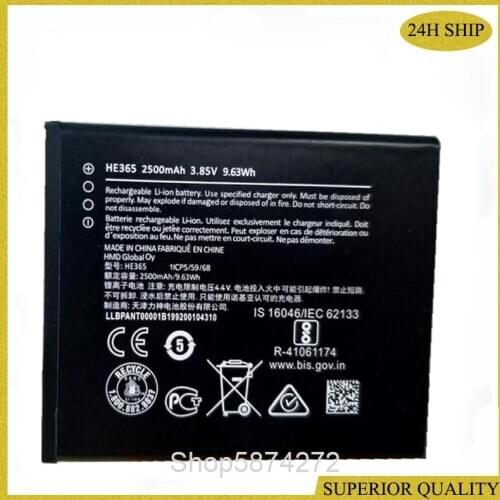 2500mah HE365 battery for Nokia HE365 cell phone battery