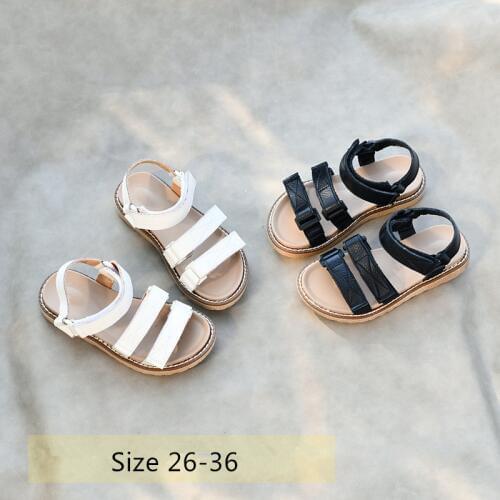 Genuine Leather Children sandals adjustable Princess shoes Girl sandals Non-slip kids shoes