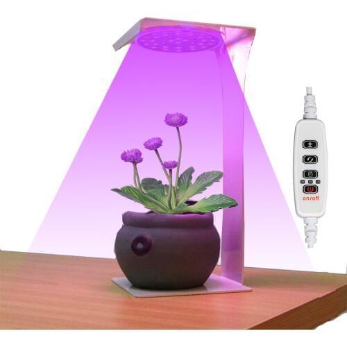 LED Grow Light For Desk Plants Home Plant Care Light Phyto Lamp For Plants Full Spectrum Lamp With Timer For Indoor Succulents