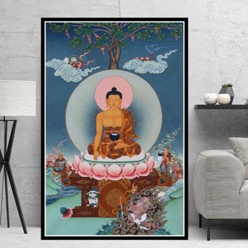 Canvas Pictures Home Decoration Painting Buddhism Buddha Wall Art HD Prints Nordic Style Poster Modern Modular For Living Room