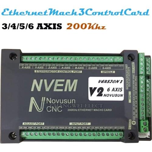 NVEM CNC motion controller 200khz nvemv2.1 upgraded version 3 axis 4 axis 5 axis 6 axis mach3 control board Ethernet interface