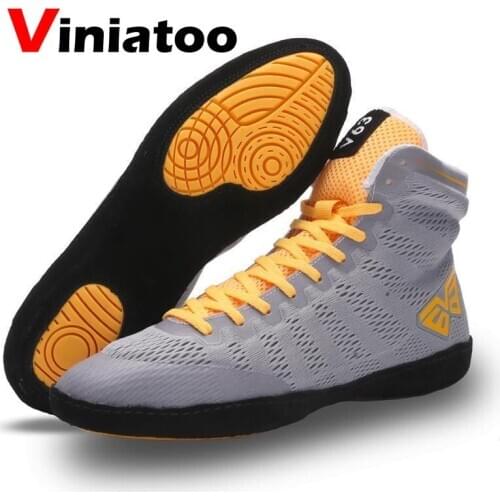 New Quality Wrestling Shoes Men Breathable Wrestling Footwear Comfortable Boxing Shoes Male White Black Flighting Sneakers