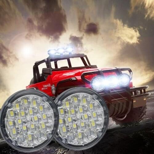 2 Pcs 12v 18led Circular Automobile Fog Lamp Running Daytime Running Lamp Is Bright, White, Waterproof, Dust-proof And Shock Pr