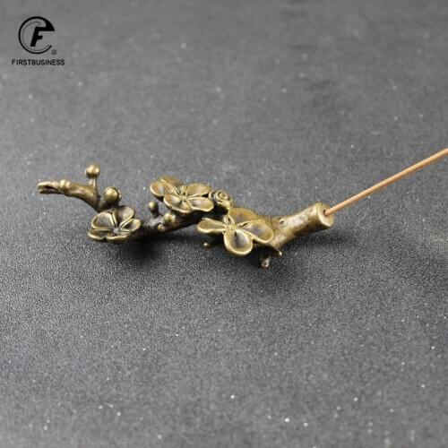 Pure Copper Plum Blossom Branches Incense Burners Decorations Vintage Brass Sandalwood Incenser Table Ornaments Home Decor Gifts