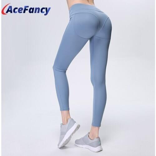 Acefancy Sexy Hip Yoga Leggings High Waist Women Push Up Leggings For Fitness Slim Compression Gym Leggings Yoga Pants 18-153