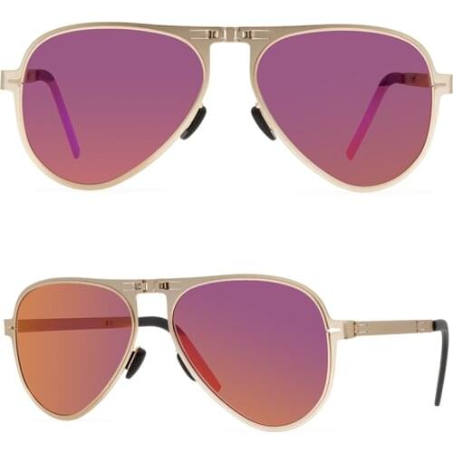 Fashion Sunglasses Foldable Portable Large Frame Mens and Womens Butterfly Cat Eye Sunglasses