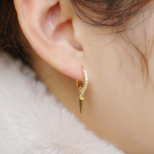 2019 new fashion gold color cone shape pendant earrings for women girls paved AAA shiny cz charm jewelry for wedding party gift