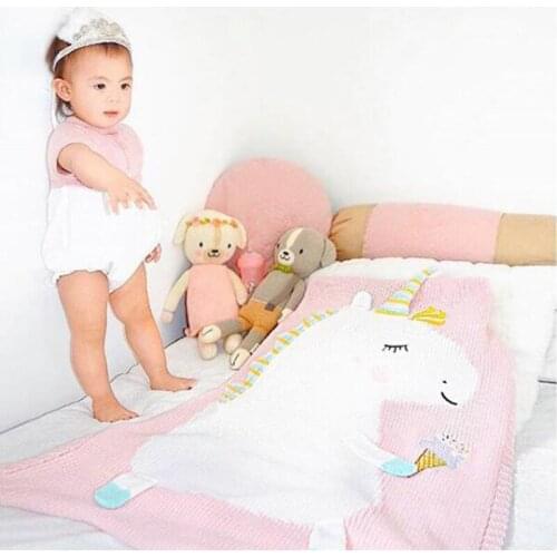 New Quilt And Bed Cover Unicorn Blankets Stereo Ear Blankets Kids Knitted Blankets Beach Mat Baby Bed Holding Blanket Bargains