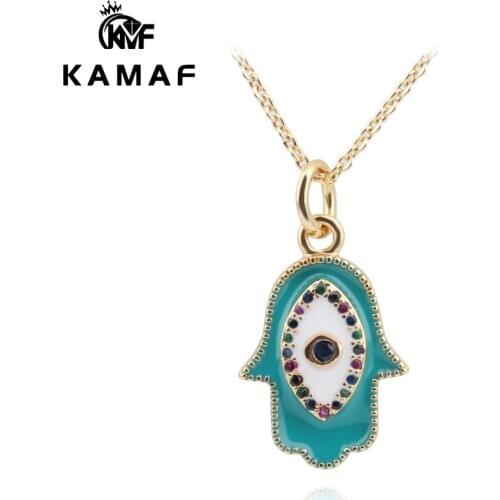 Ladies Fashion Handmade DIY Copper Devils Eye Quadrangular Necklace Pendant Protection Color