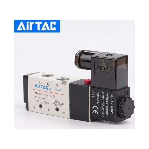 Pneumatic Solenoid Valve 24V DC 4V210-06 AC220 Solenoid Valve 2 Position 5 Way Air Valve