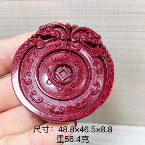 Nature Zinnober Amulet exorcise evil spirits Pendant Ornaments Lucky bless Safety