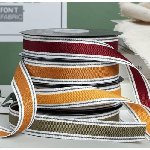 Kewgarden 1" 25mm DIY Hair Bow tie Brooch Accessories Stripe Ribbon Handmade Tape Riband Gift Packing Webbing 20 Yards